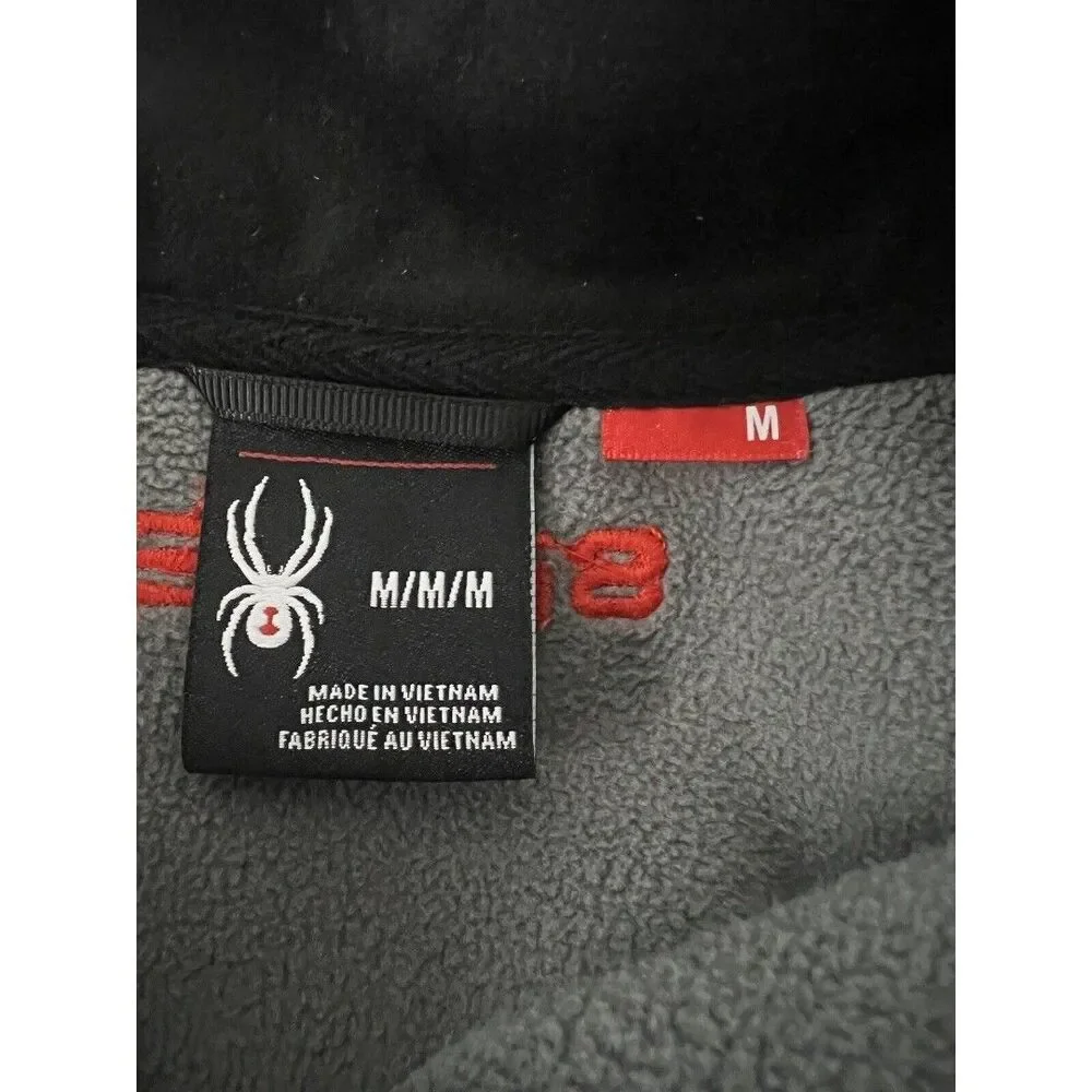 Men’s Spider Raider Gray Black Full Zip Fleece Lined Medium